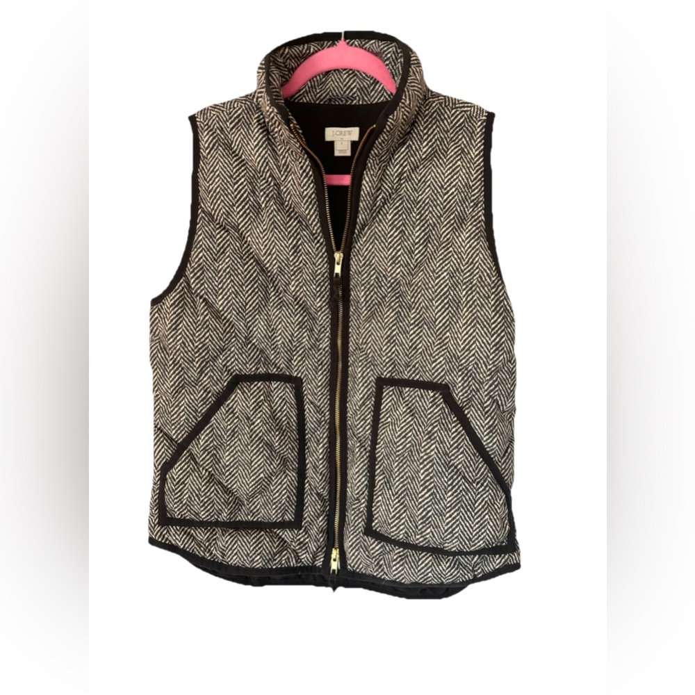 J.Crew Black and White herringbone Vest SMALL